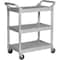 Rubbermaid Commercial 3-Shelf Utility Service Cart, Plastic, 200 lb Load Capacity, 3 Shelves, 33.6" W, 37.8" H RCP342488PM - alternate 1